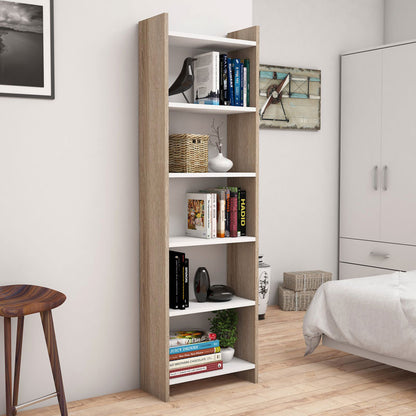 Bookcase Darco pakoworld melamine oak-white 48.6x22x160cm