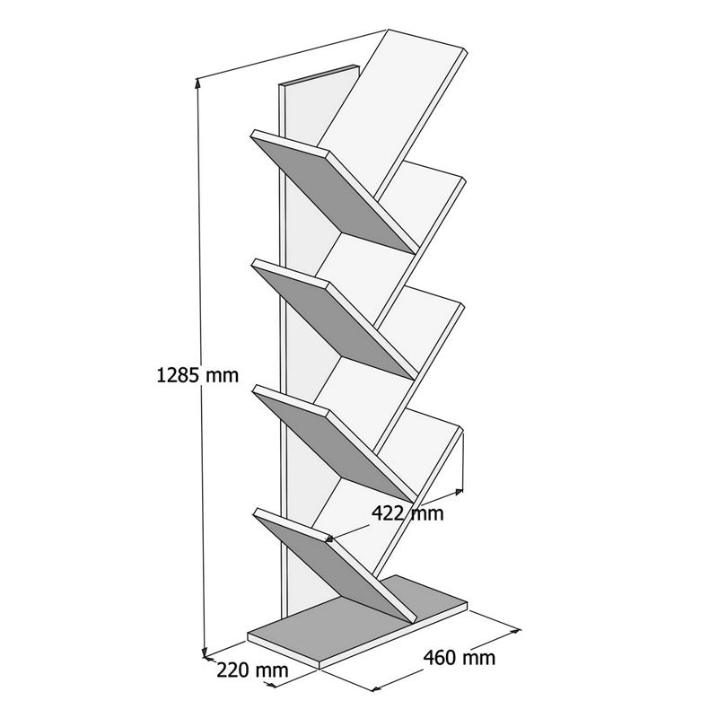 Bookcase Luptus pakoworld melamine white 46x22x128.5cm