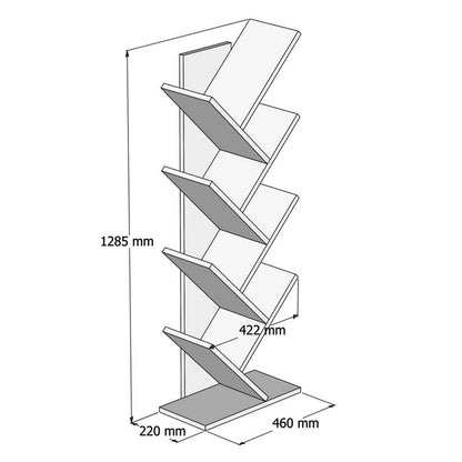 Bookcase Luptus pakoworld melamine white 46x22x128.5cm