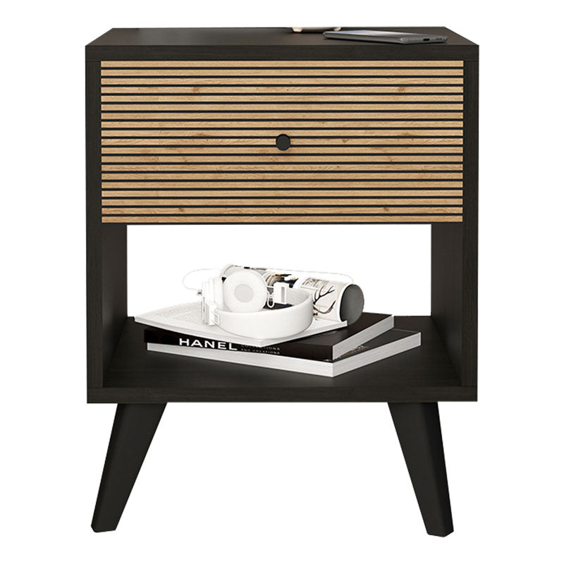 Bedside Flipter pakoworld melamine black-oak 40x40x55cm