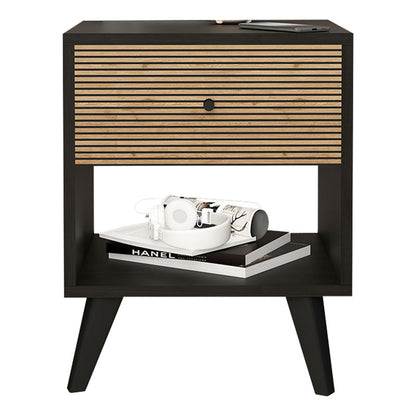 Bedside Flipter pakoworld melamine black-oak 40x40x55cm