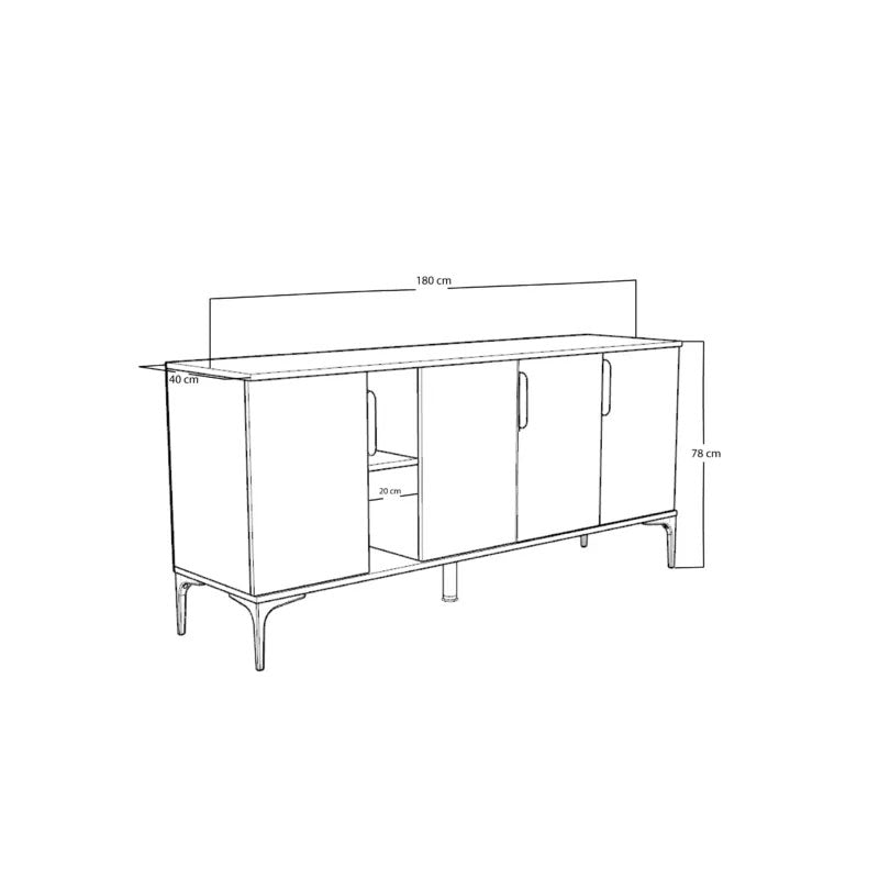 Buffet Tajesy pakoworld melamine oak 180x40x78cm