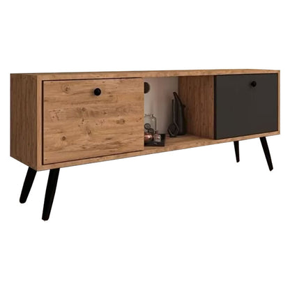 Tv stand Loijo pakoworld melamine walnut-dark grey 140x30x53,5cm