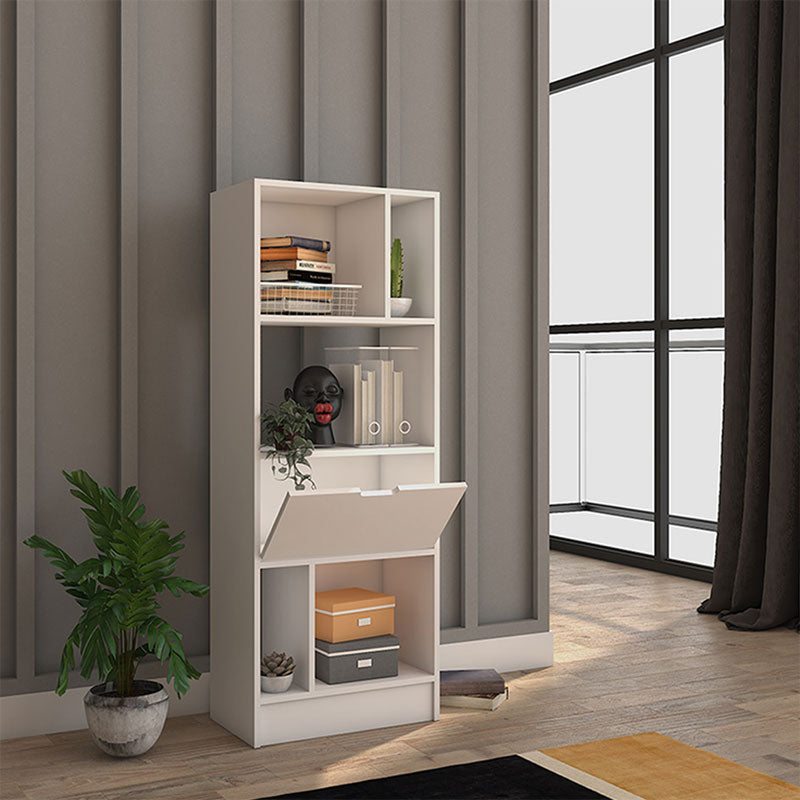 Bookcase Iacov pakoworld melamine white 60x36x160cm