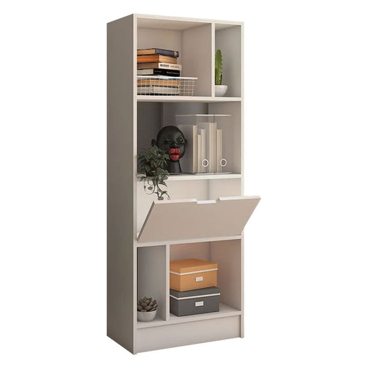 Bookcase Iacov pakoworld melamine white 60x36x160cm