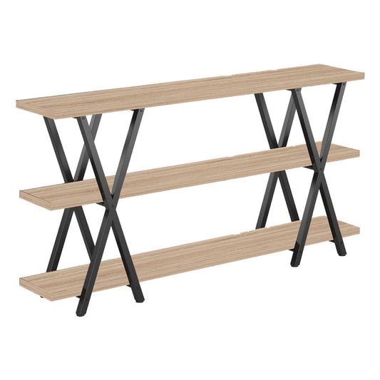 Floor shelf Jisku pakoworld natural wood-metal black 180x25x90cm