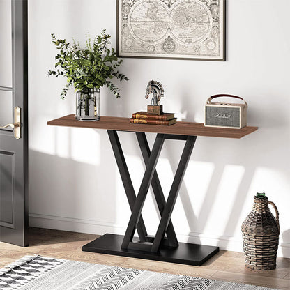 Console Wirmo walnut meamine-black metal leg 110x30x80cm