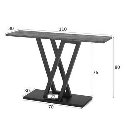 Console Wirmo natural-black melamine- metal black leg 110x30x80cm