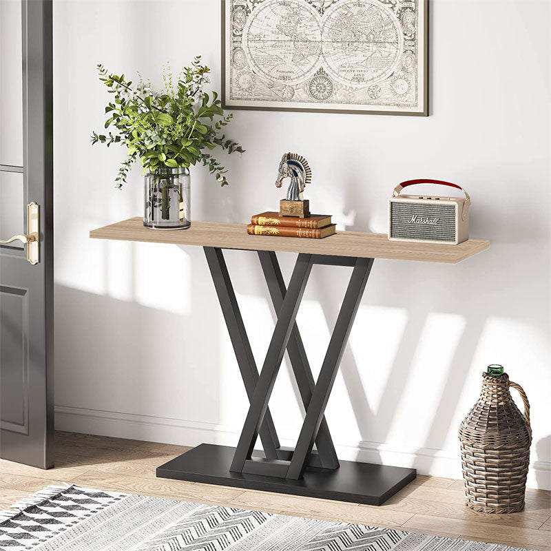 Console Wirmo natural-black melamine- metal black leg 110x30x80cm