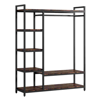 Entrance unit Moel pakoworld walnut-black 120x40x180cm