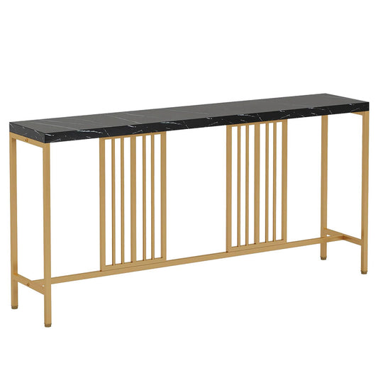 Console table Gledo pakoworld marble black-gold metal 180x30x94cm