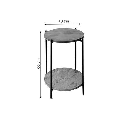 Side table Tsouki pakoworld oak-black D40x60CM