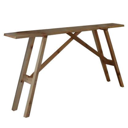 Console Roosevelt solid pine wood 35mm walnut 119x29x80cm