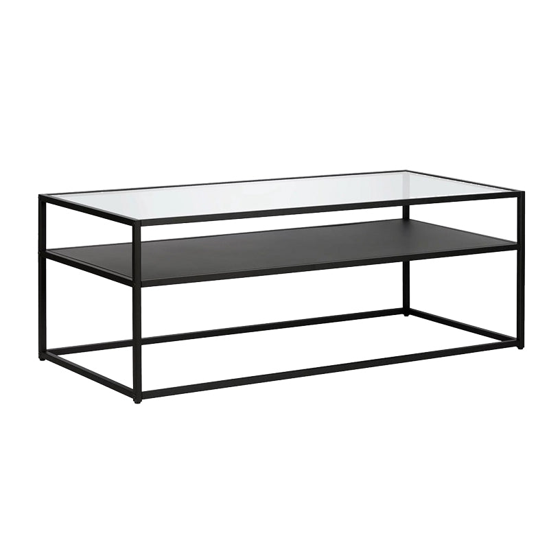 Coffee table Kaghetana pakoworld black metal-glass 110x50x45cm