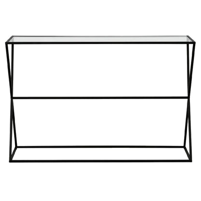 Console Loujie pakoworld black metal-glass 100x30x76cm