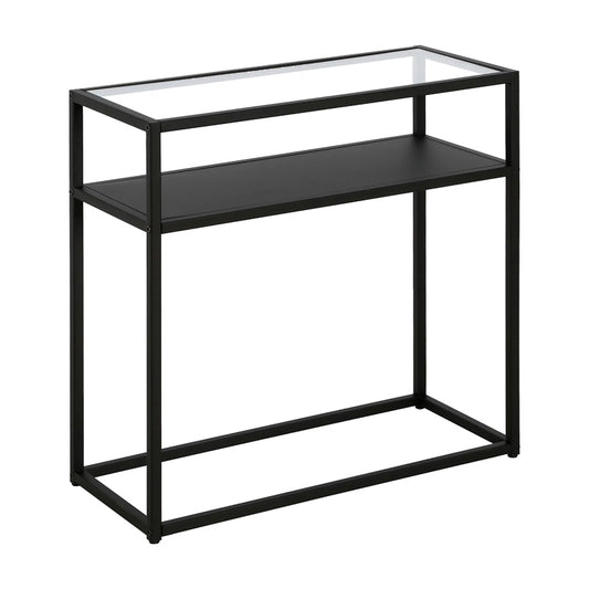 Side table Levian pakoworld black metal-glass 60x25x60cm