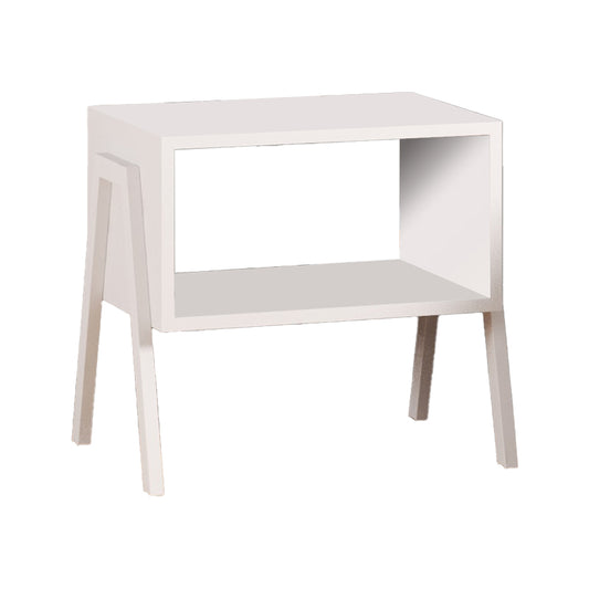 Taffa pakoworld bedside table with white metal legs in white shade 49x35x49cm