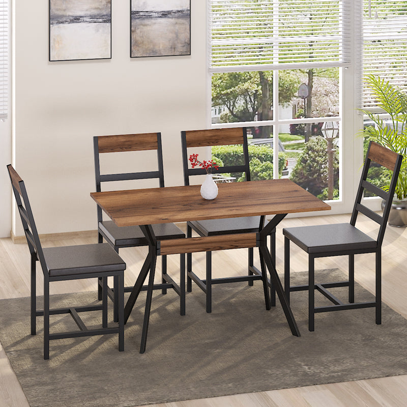 Laluka table with black metal legs in walnut shade 120x70x74cm