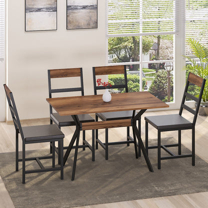 Laluka table with black metal legs in walnut shade 120x70x74cm