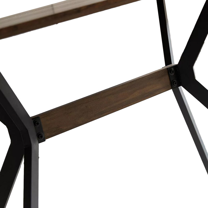 Laluka table with black metal legs in walnut shade 120x70x74cm
