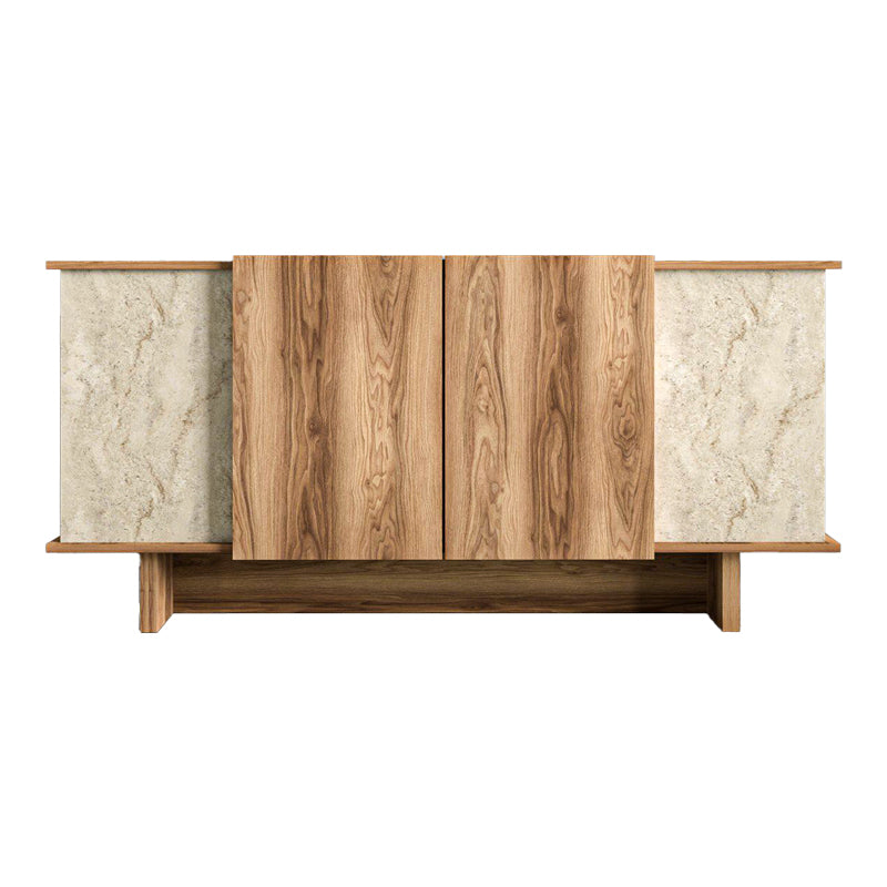 Aramos pakoworld sideboard in walnut shade with marblew effect 180x45x80cm
