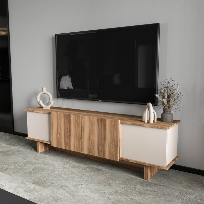 Aramos pakoworld TV cabinet in walnut-cream shade 180x33x50cm