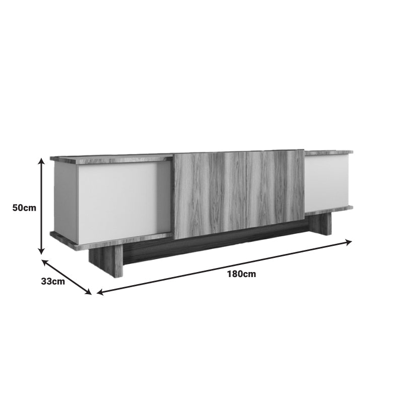 Aramos pakoworld TV cabinet in walnut-cream shade 180x33x50cm