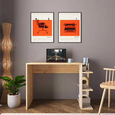 Toska pakoworld work desk in oak-sandstone shade 114x56x76cm