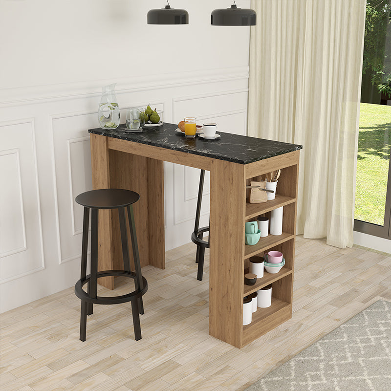 Birma pakoworld bar table in oak shade with marble look 120x51.5x102cm