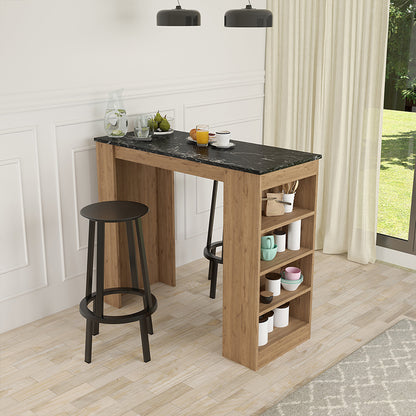 Birma pakoworld bar table in oak shade with marble look 120x51.5x102cm