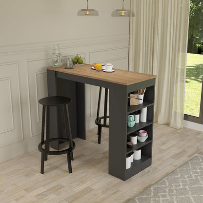 Birma pakoworld bar table in oak-anthracite shade 120x51.5x102cm