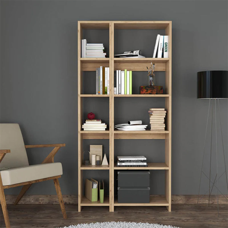 Alkathi pakoworld bookcase in oak shade 77x22x160cm