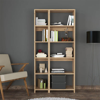 Alkathi pakoworld bookcase in oak shade 77x22x160cm