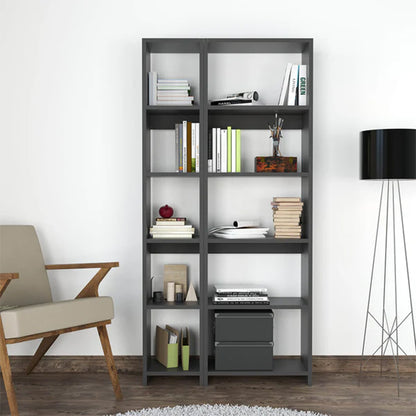 Alkathi pakoworld bookcase in anthracite shade 77x22x160cm
