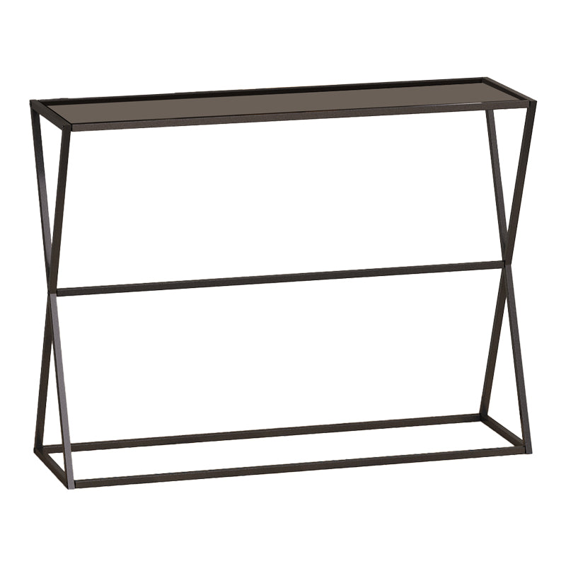 Конзола Loujie I от черен метал с опушено стъкло 100x30x76 см