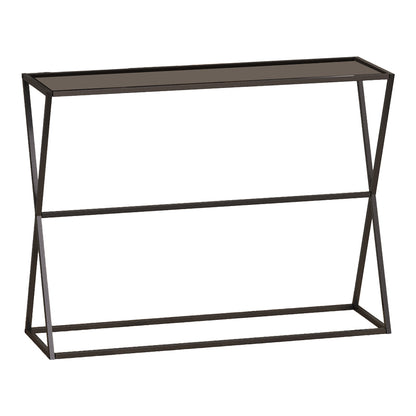 Конзола Loujie I от черен метал с опушено стъкло 100x30x76 см