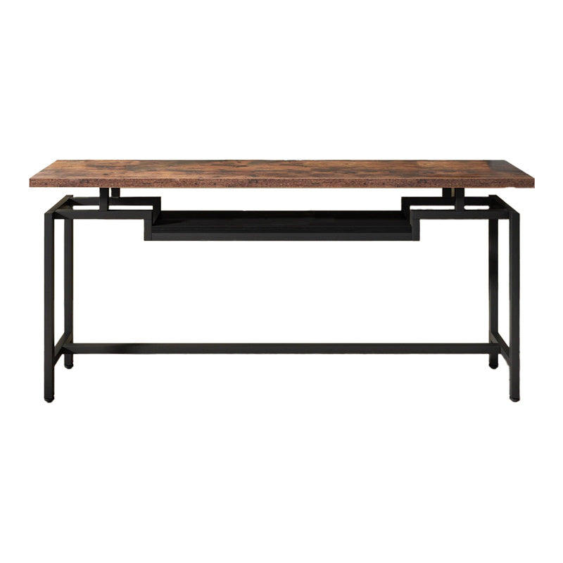 Onole console in walnut - black metal 180x35x82cm