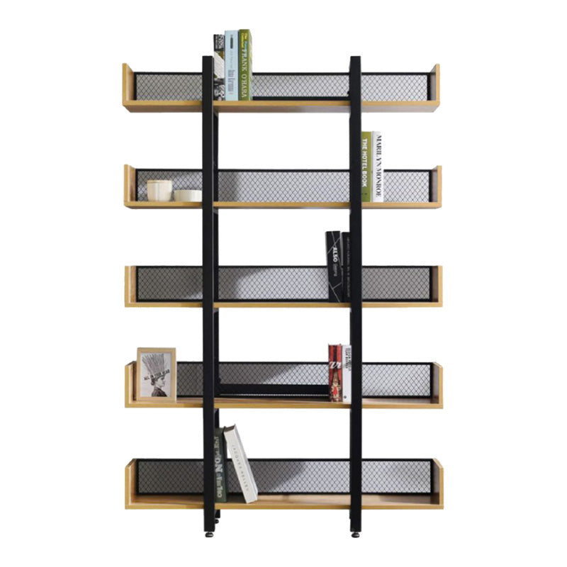 Musha bookcase metal black with oak shade 120x27x185cm