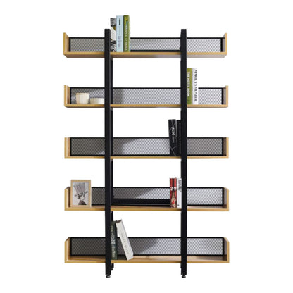 Musha bookcase metal black with oak shade 120x27x185cm