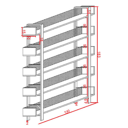 Musha bookcase metal black with oak shade 120x27x185cm