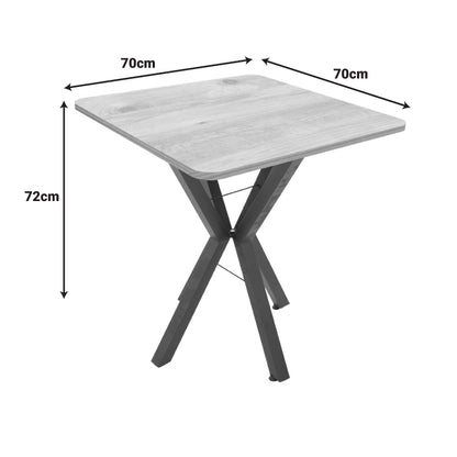 Arenya table natural shade with black metal legs 70x70x72cm