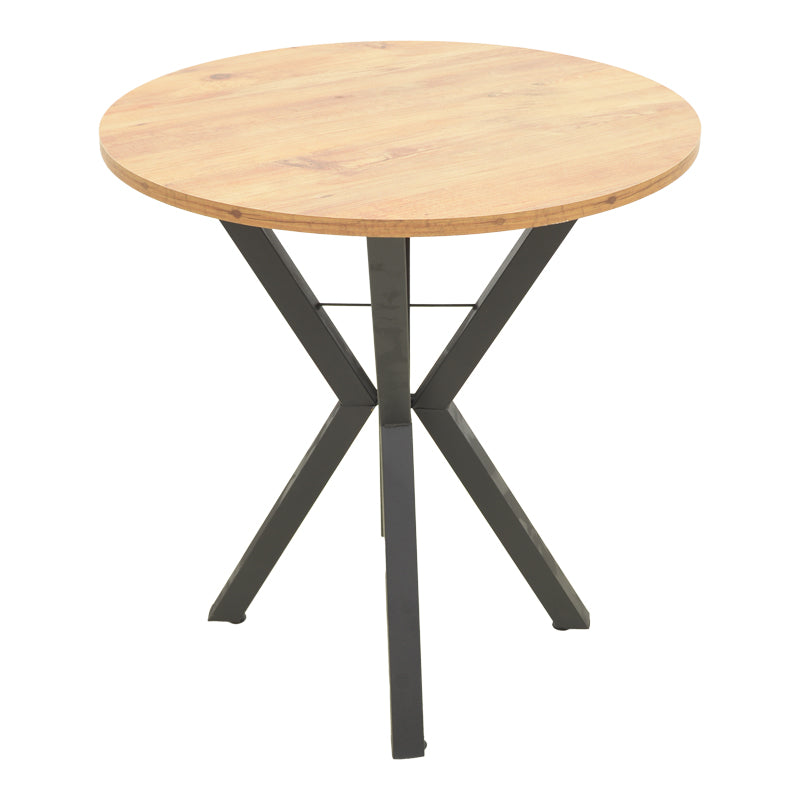 Rogue table natural shade with black metal legs D70x72cm