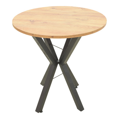 Rogue table natural shade with black metal legs D70x72cm