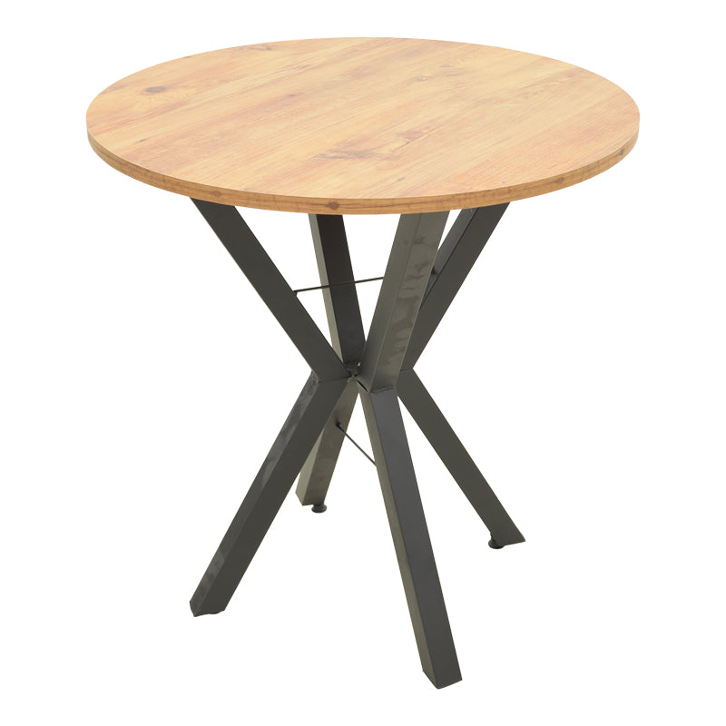 Rogue table natural shade with black metal legs D70x72cm