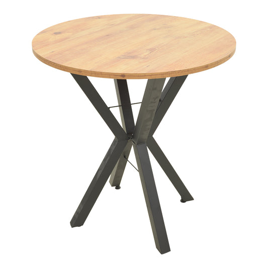 Rogue table natural shade with black metal legs D70x72cm