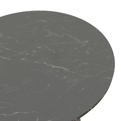 Rogue table black marble look with black metal legs D70x72cm