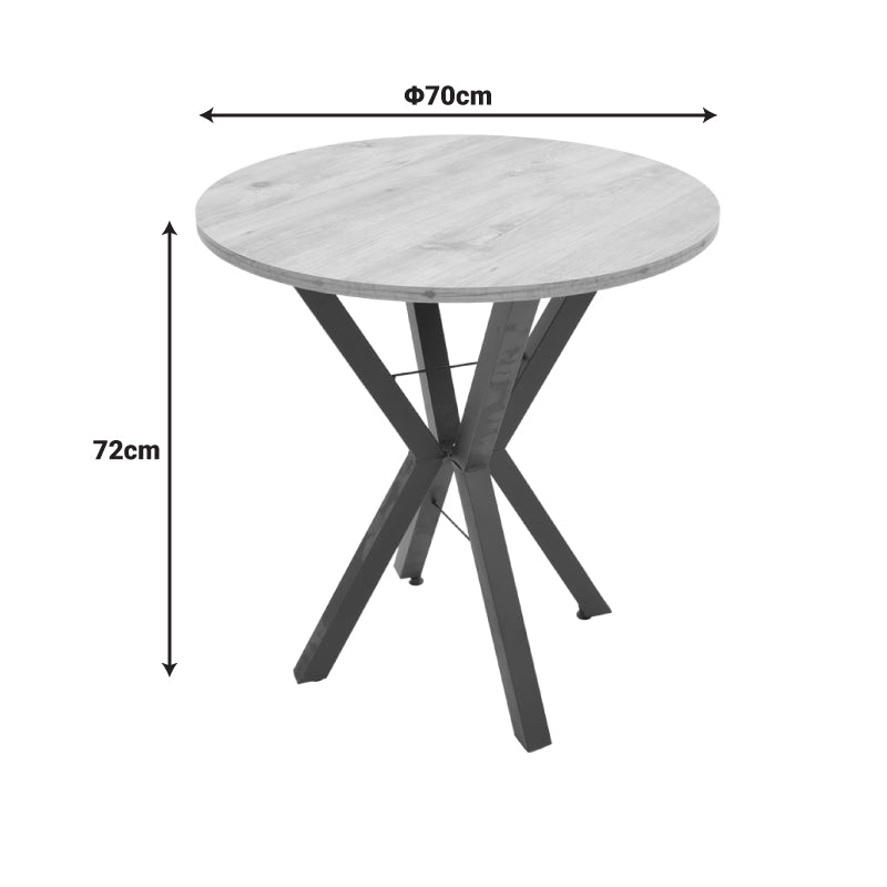 Rogue table black marble look with black metal legs D70x72cm
