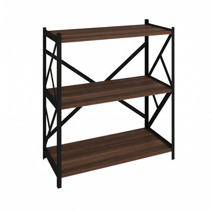 Althea freestanding shelf walnut with black metal 64x30x90cm