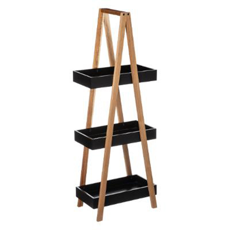 Floor shelf Nancy pakoworld wooden in natural-black color 30x18,5x82cm