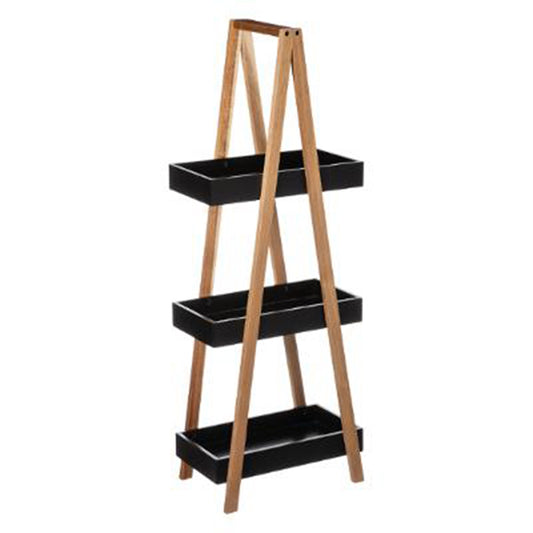 Floor shelf Nancy pakoworld wooden in natural-black color 30x18,5x82cm